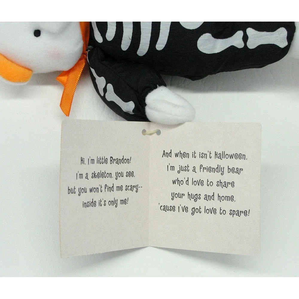 Hallmark Little Brandon Bear Halloween Skeleton Glow in the Dark Plush Toy 9 in